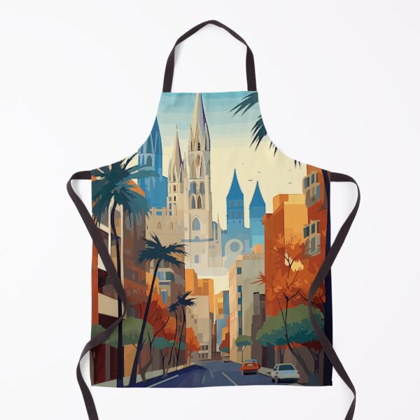 Item preview, Barcelona Spain. Vintage Style Travel Poster. designed and sold by Lucy Goosy Art.