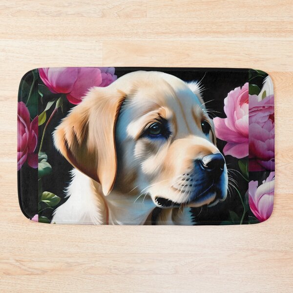 Item preview, Golden Retriever Puppy with Peony Flowers  designed and sold by Previsionart.