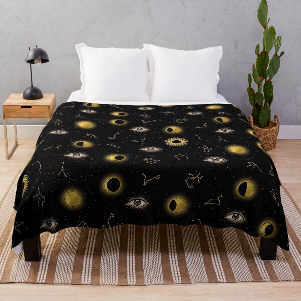 Item preview, Black Gold Sun & Moon Zodiac Eye Pattern designed and sold by idovedesign.