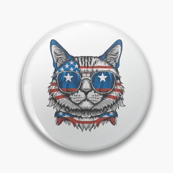 Item preview,  patriot white and red cat  against the background of the flag designed and sold by jkrphoto.