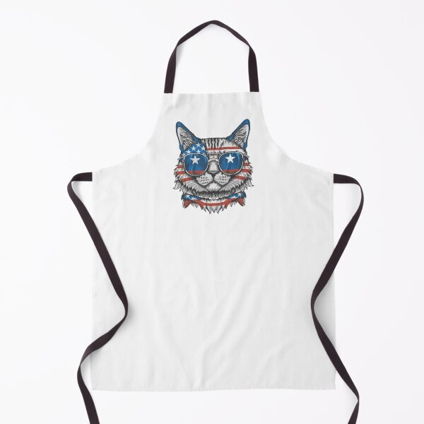 Item preview, patriot white and red cat against the background of the flag designed and sold by jkrphoto.