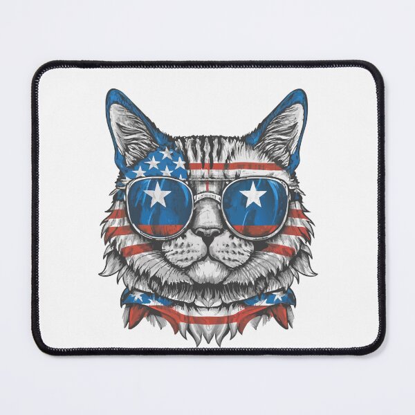 Item preview,  patriot white and red cat  against the background of the flag designed and sold by jkrphoto.