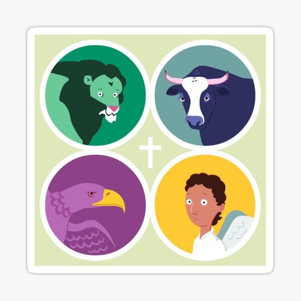 The Four Evangelists - their symbols Sticker
