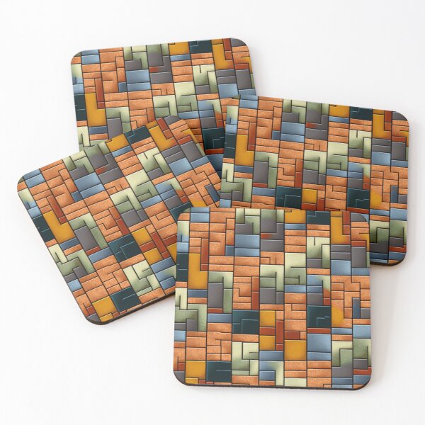 Item preview, Fantasy pattern geometric boxes black orange grey colorful designed and sold by G-M-Designs.