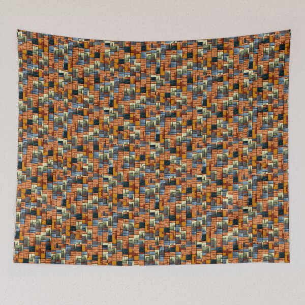 Item preview, Fantasy pattern geometric boxes black orange grey colorful designed and sold by G-M-Designs.