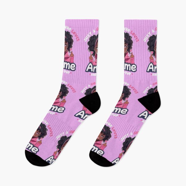 Item preview, Just A Girl Who Loves Anime and K-Pop African American Girl Black Hair  designed and sold by alenaz.