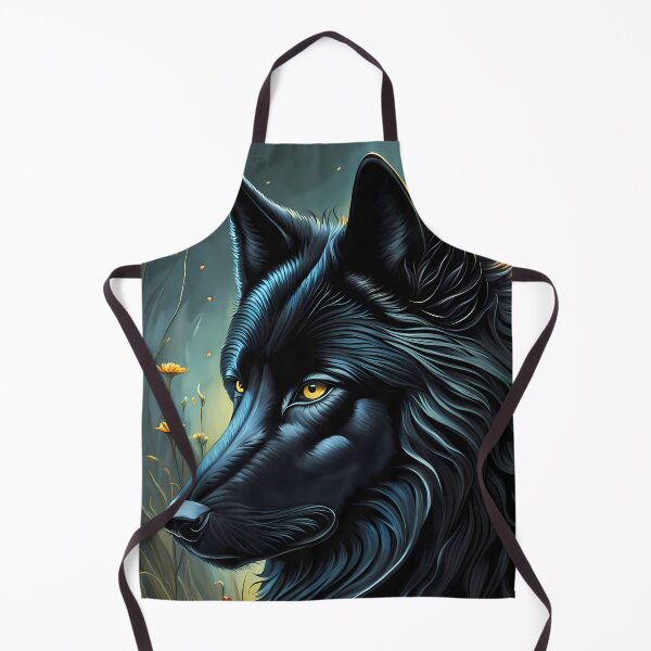 Item preview, Black Wolf and Flowers, Ai Generated Art  designed and sold by ACC .