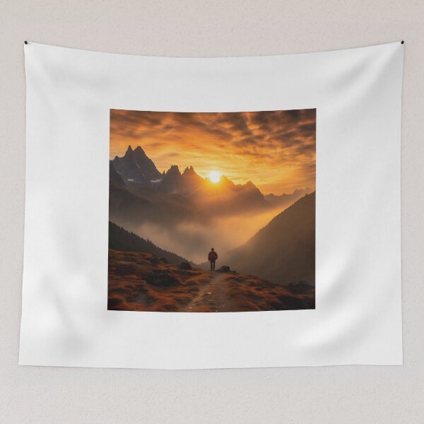 Item preview, Autumn Sunset in the Misty Mountains designed and sold by Shirtastically.