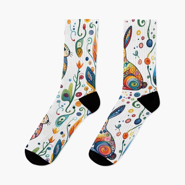Item preview, Scandinavian Folk Art Hare Animal pattern by heidiannemorris ©️  designed and sold by FOLK ART FUSION.