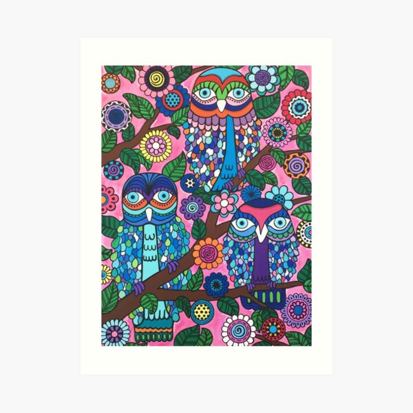 3 Owls Art Print