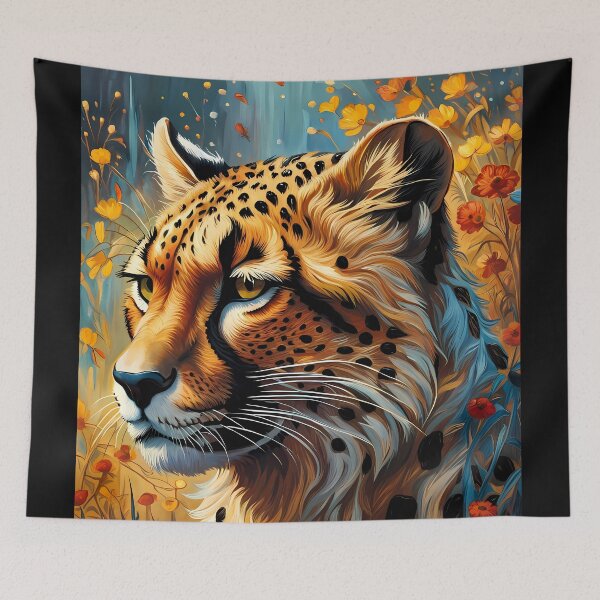 Item preview, Cheetah and Flowers, Ai Generated Art  designed and sold by ACC .