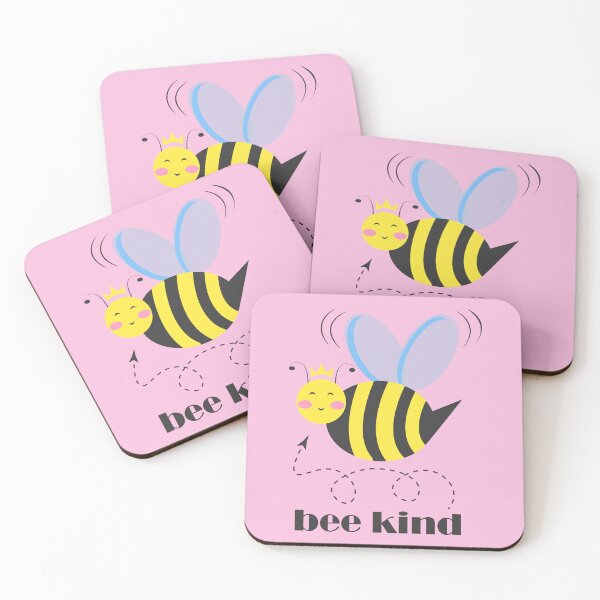Item preview, Happy bee princess character with crown and typography Bee Kind designed and sold by CutieBlue.