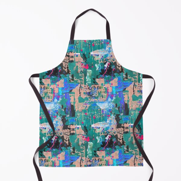 Item preview, Artistic pattern dripping blue green peach designed and sold by Alessandro Remo Mazzoni Remotextiles.