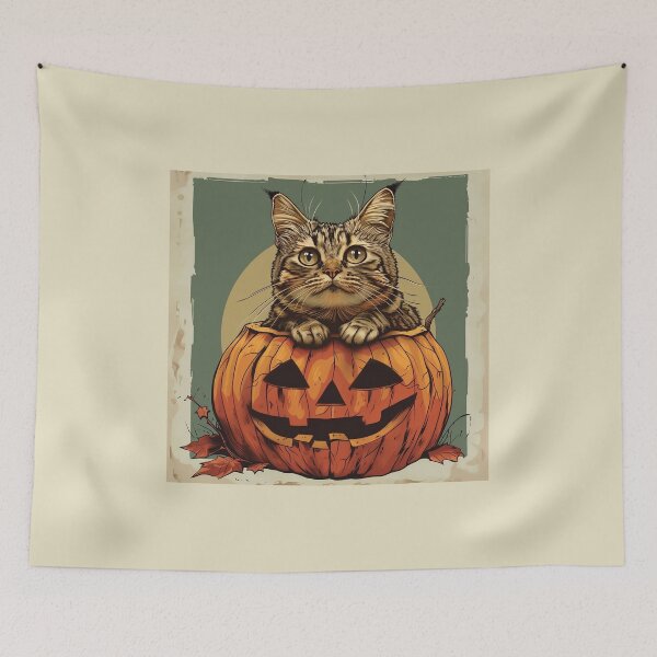 Item preview, Cute Cat with Pumpkin, Halloween Kitty designed and sold by CreativeArts-S.