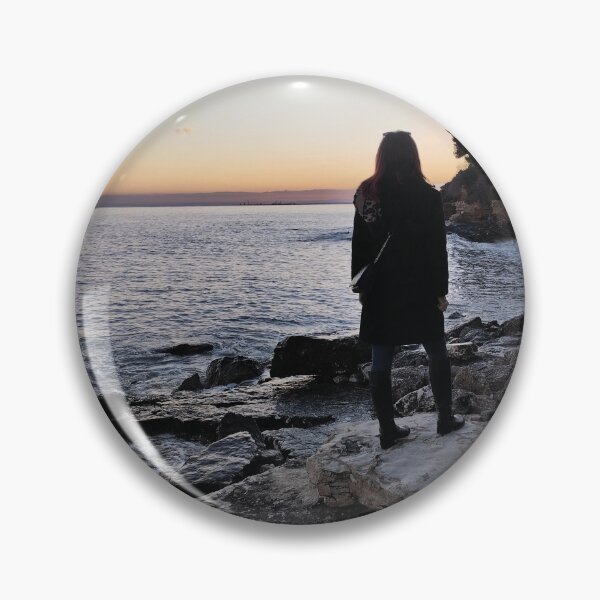 Item preview, Gazing at the Sunset: A Solitary Woman on the Gargano Coast designed and sold by EpicVistas.