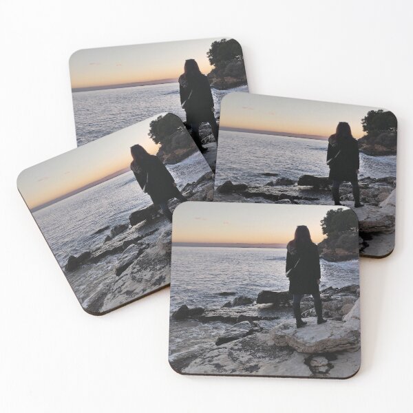 Item preview, Gazing at the Sunset: A Solitary Woman on the Gargano Coast designed and sold by EpicVistas.