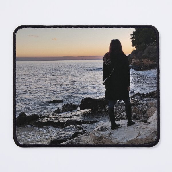 Item preview, Gazing at the Sunset: A Solitary Woman on the Gargano Coast designed and sold by EpicVistas.
