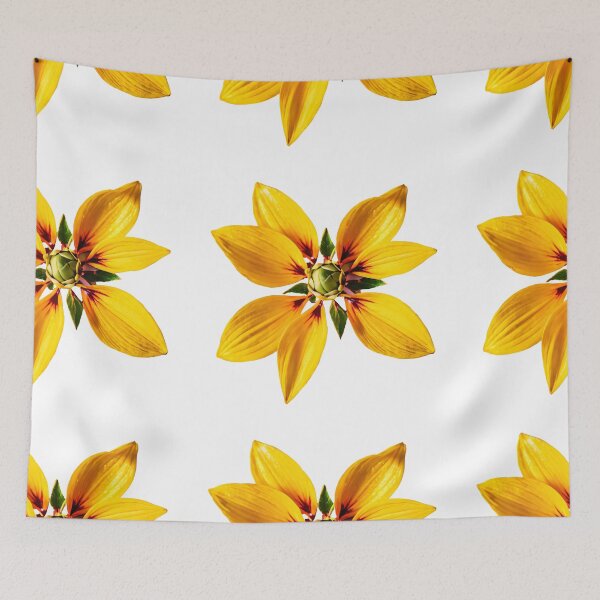 Item preview, Vibrant orange white green Flower Illustration - Botanical Artwork, Sensations of a vibrant spring day designed and sold by yeekazar.