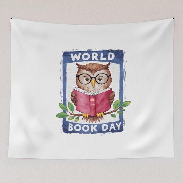 Item preview, World Book Day Owl reading literacy storytelling creativity designed and sold by w1ckerman.