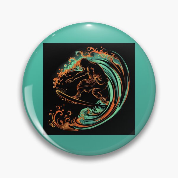 Item preview, Surfer on board in fluorescent orange and green colors. designed and sold by cristina1001.