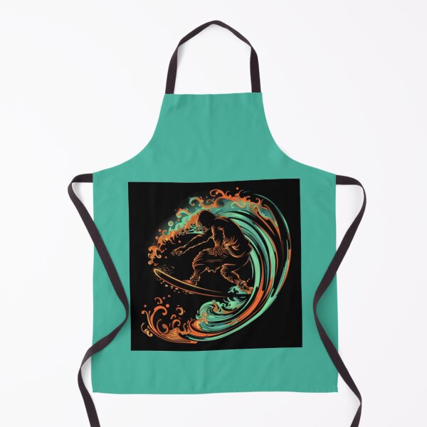 Item preview, Surfer on board in fluorescent orange and green colors. designed and sold by cristina1001.