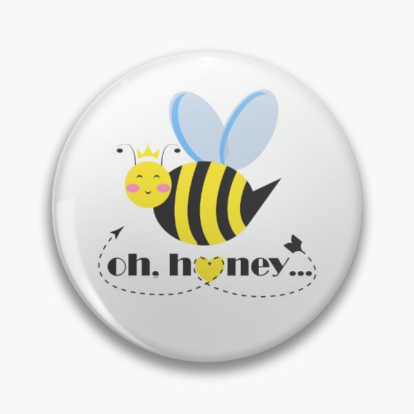 Item preview, Happy bee princess character with tiara and typography Oh Honey designed and sold by CutieBlue.