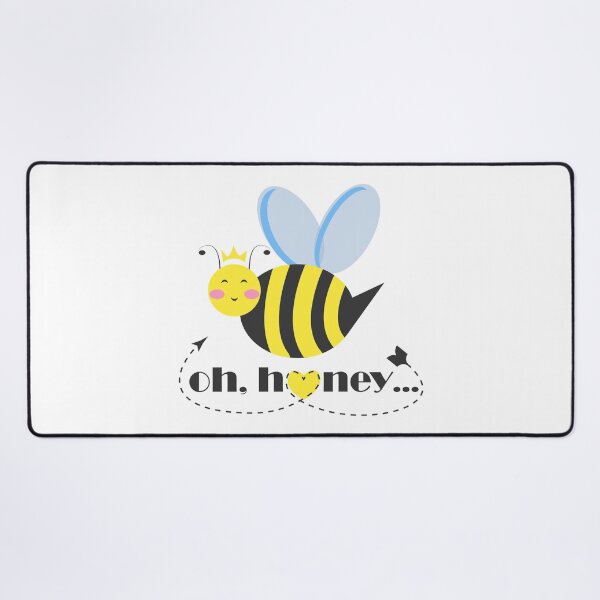 Item preview, Happy bee princess character with tiara and typography Oh Honey designed and sold by CutieBlue.