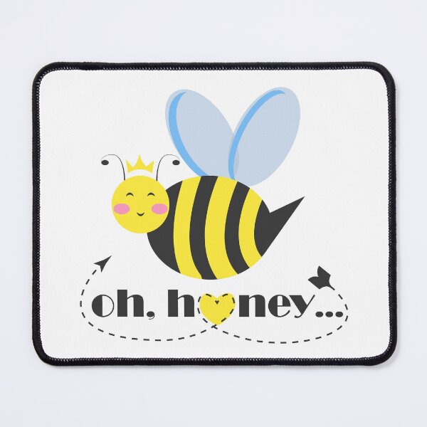 Item preview, Happy bee princess character with tiara and typography Oh Honey designed and sold by CutieBlue.