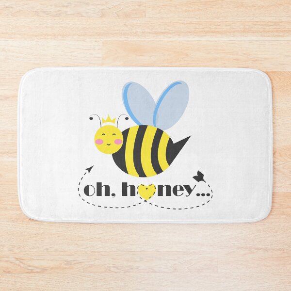 Item preview, Happy bee princess character with tiara and typography Oh Honey designed and sold by CutieBlue.