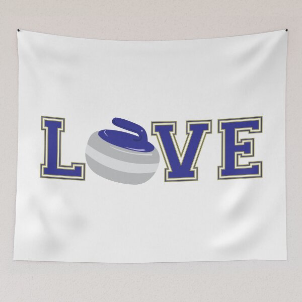 Item preview, Love Curling Varsity Letters Typographic Design designed and sold by CreativeTwins.
