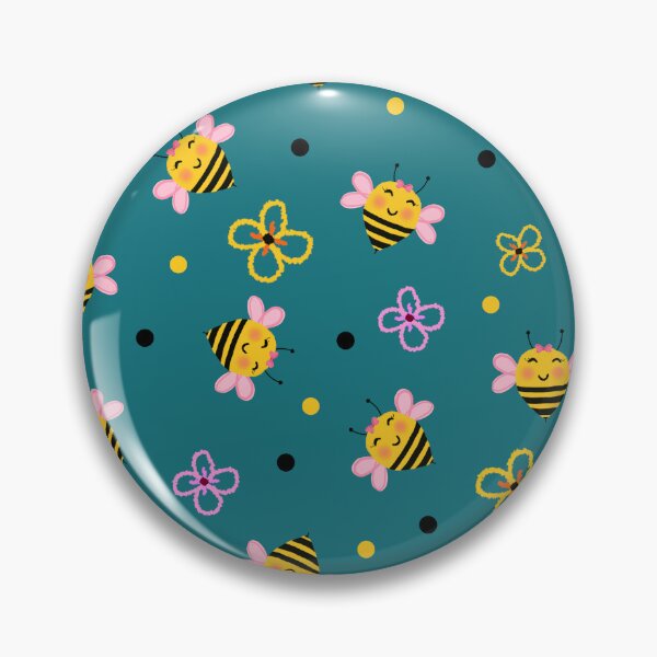 Item preview, Bee cute flowers Pattern designed and sold by BeebooDesign.