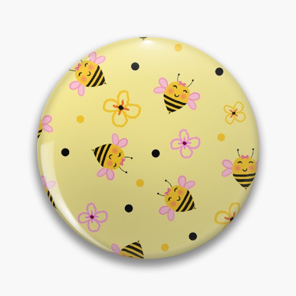 Item preview, Bee cute flowers Pattern Yellow designed and sold by BeebooDesign.