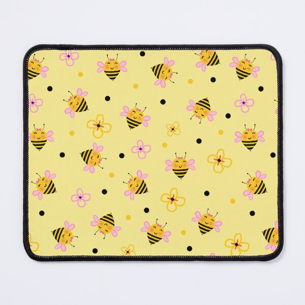 Item preview, Bee cute flowers Pattern Yellow designed and sold by BeebooDesign.
