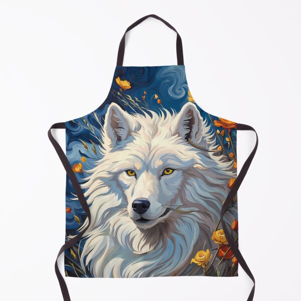 Item preview, White Wolf and Flowers, Ai Generated Art  designed and sold by ACC .