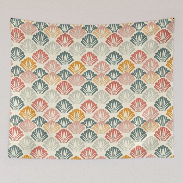 Item preview, graphic seashell pattern fan shape Bright colors look stylish. designed and sold by Icon-Network.