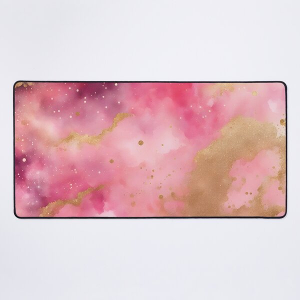Aperçu de l'œuvre Espace aquarelle abstrait rose et or créée et vendue par CalmnessbyChoice.
