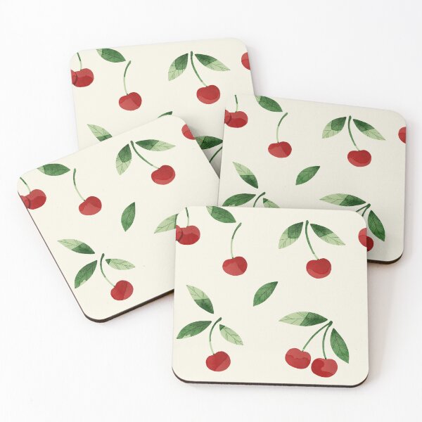 Item preview, Cute cherries and green leaves seamless pattern. designed and sold by helga-wigandt.