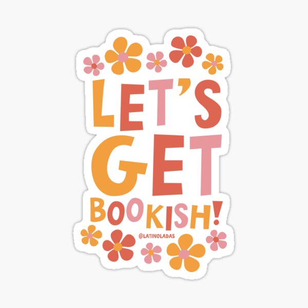Artikel-Vorschau von Lasst uns bücherhaft werden! / Rosa Orange Pastellfarben Blumen Bücherwurm Kindle Ästhetisches Zitat, designt und verkauft von Latinoladas.