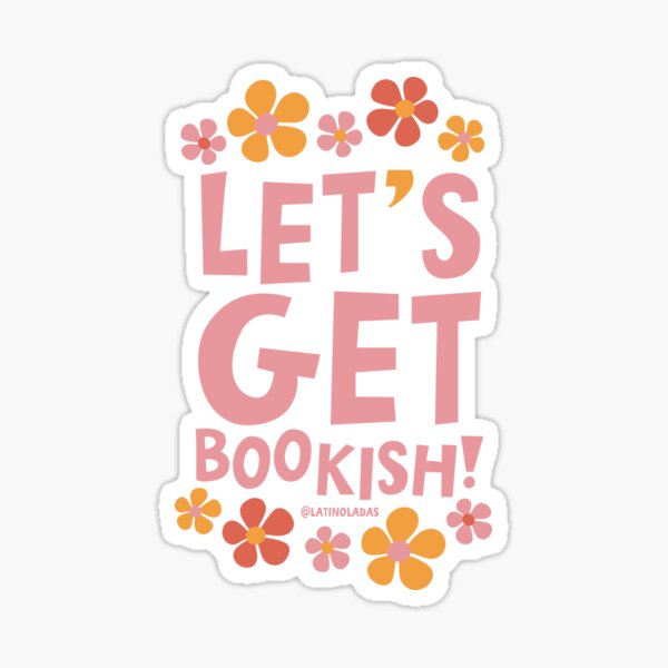 Artikel-Vorschau von Lasst uns bücherhaft werden! / Rosa Orange Pastellfarben Blumen Bücherwurm Kindle Ästhetisches Zitat, designt und verkauft von Latinoladas.
