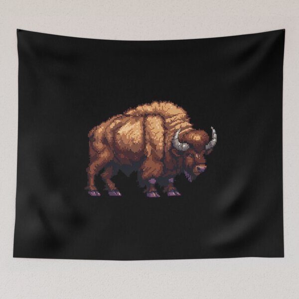 Aperçu de l'œuvre Artistry Bison Pixelisé créée et vendue par CUTEDOGGIEZ.