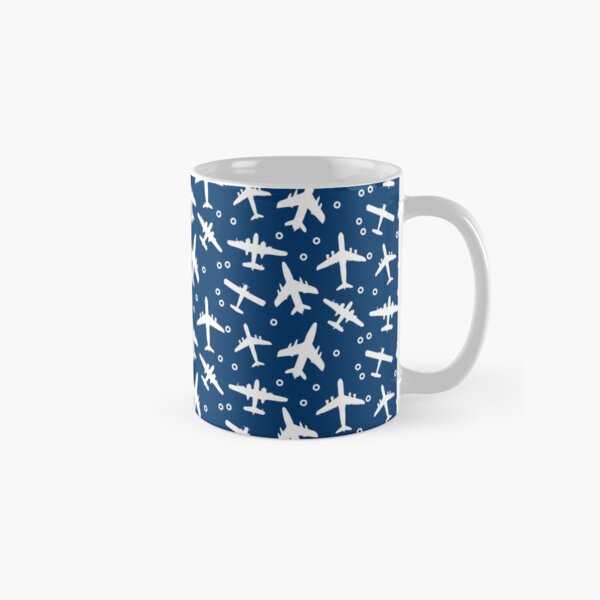 Item preview, Blue and White Aeroplanes Silhouette Pattern designed and sold by CreativeTwins.