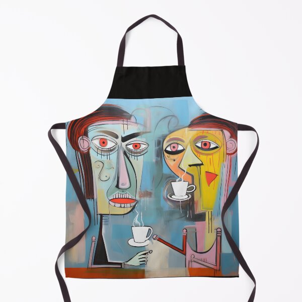 Artikelvorschau, Koffeinharmonie - Abstraktes Paar erfreut sich an Kaffee mit lebendigen Acryl-Pinselstrichen entworfen und verkauft von OlfactoART Studio.