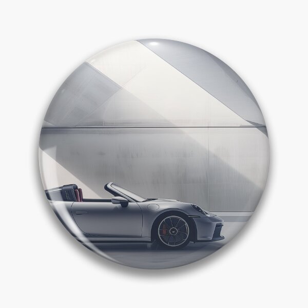 Artikelvorschau, Silbernes Porsche 911 Cabriolet in minimalistischer architektonischer Umgebung entworfen und verkauft von OwnByCats.