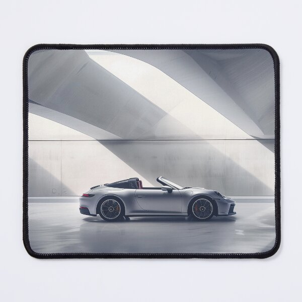 Artikelvorschau, Silbernes Porsche 911 Cabriolet in minimalistischer architektonischer Umgebung entworfen und verkauft von OwnByCats.
