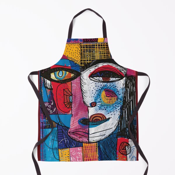 Item preview, Abstracted Realities- Fragmented Portrait Visage Evoking Cubist Art Brut Aesthetics designed and sold by OlfactoART Studio.