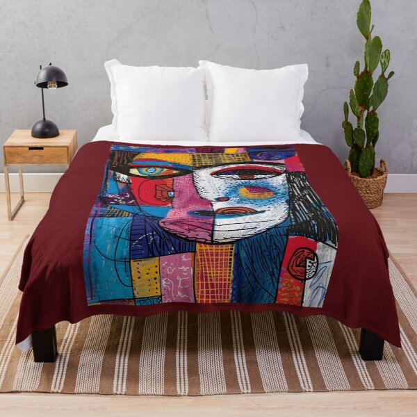 Item preview, Abstracted Realities- Fragmented Portrait Visage Evoking Cubist Art Brut Aesthetics designed and sold by OlfactoART Studio.