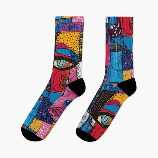 Item preview, Abstracted Realities- Fragmented Portrait Visage Evoking Cubist Art Brut Aesthetics designed and sold by OlfactoART Studio.