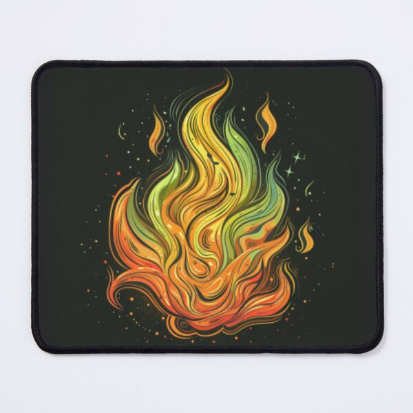Item preview, Flames in shimmering colors of fluorescent orange and green. designed and sold by cristina1001.