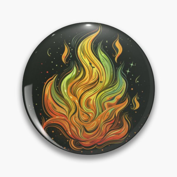 Item preview, Flames in shimmering colors of fluorescent orange and green. designed and sold by cristina1001.