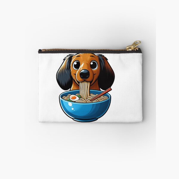 Item preview, Noodle Enthusiast Dachshund Eating Ramen designed and sold by SellingWSarah17.